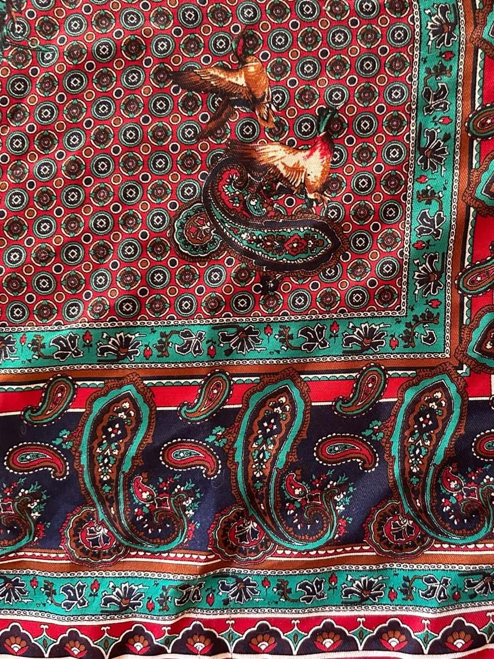 ✨5/$25 Vintage Avon Paisley Print Mallard Duck Scarf